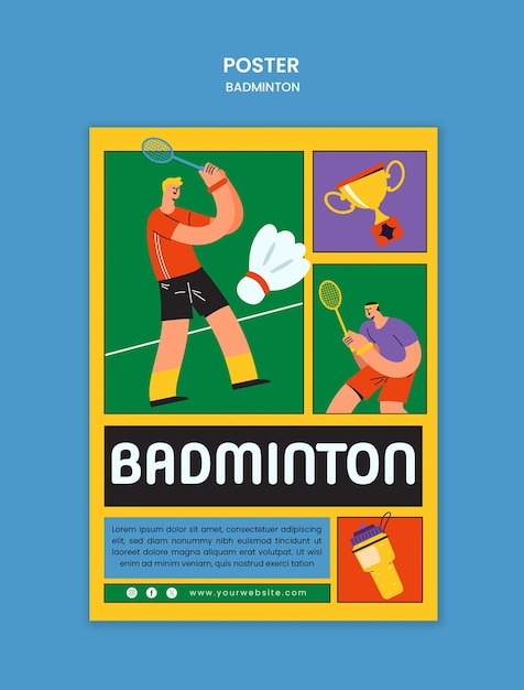 Free PSD badminton template design