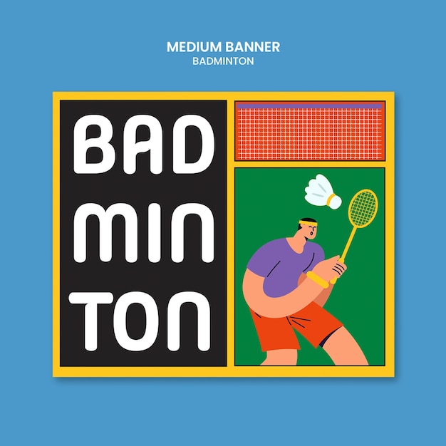 Free PSD badminton template design