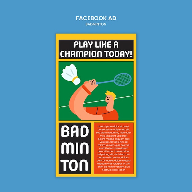 Free PSD badminton template design