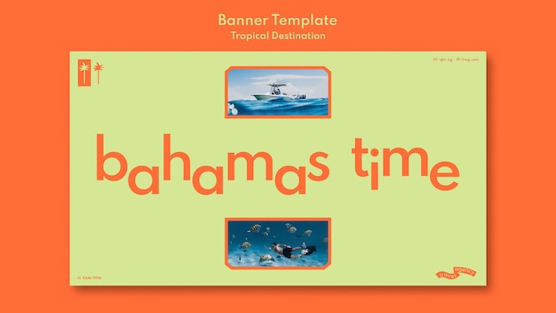 Free PSD bahamas traveling horizontal banner template