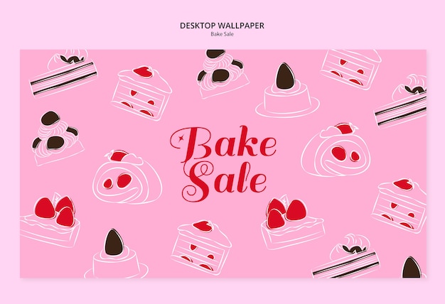 Free PSD bake sale desktop wallpaper template