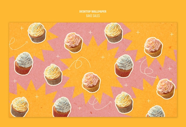 Free PSD bake sale desktop wallpaper template