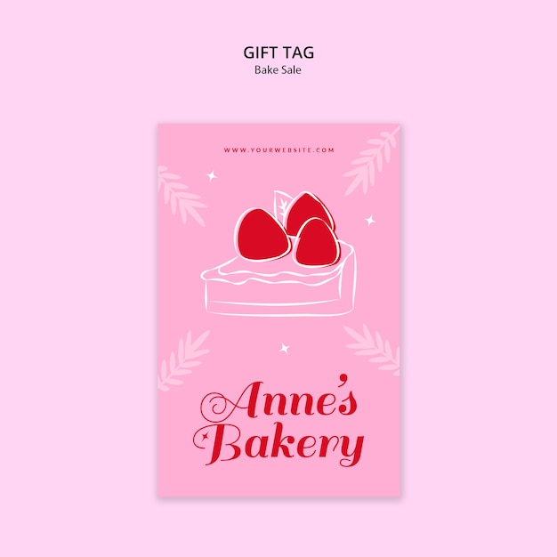 Free PSD bake sale gift tag  template