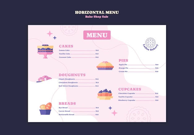 Bake sale menu template