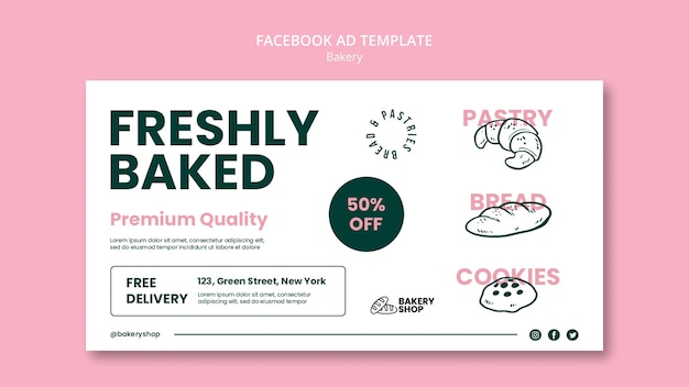 Free PSD baked goods facebook template