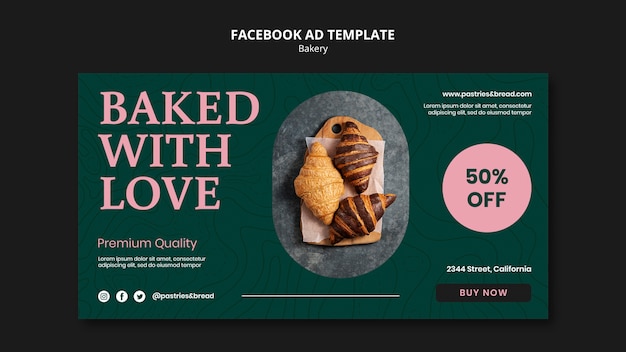 Free PSD baked goods facebook template