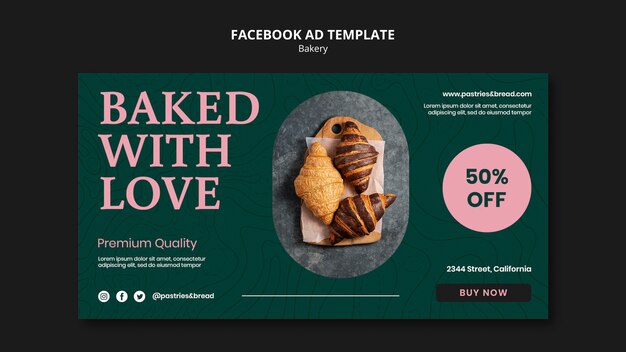 Free PSD baked goods facebook template