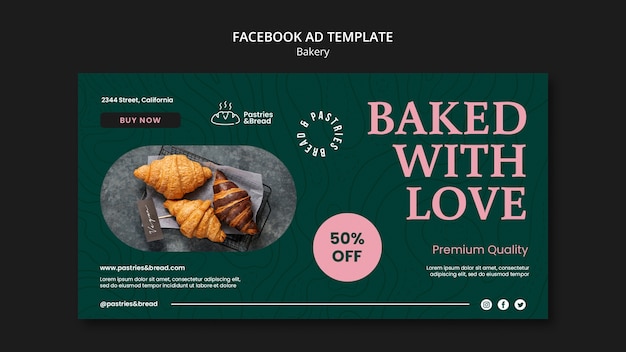 Free PSD baked goods facebook template