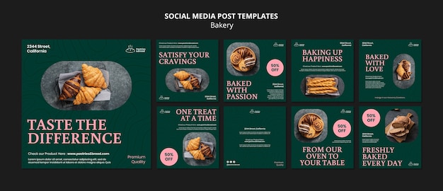 Free PSD baked goods instagram posts