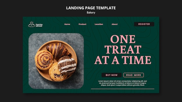 Baked goods landing page template