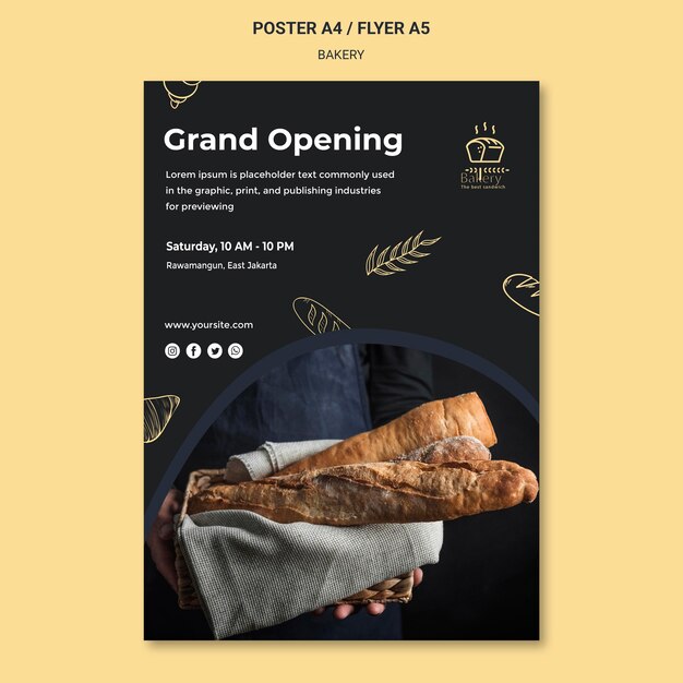 Bakery ad flyer template