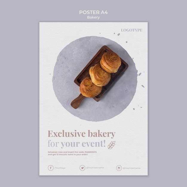 Bakery ad poster template