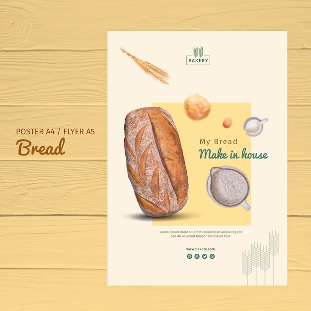 Free PSD bakery flyer template design