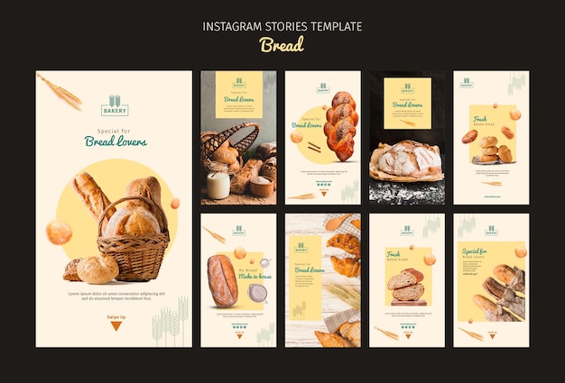 Free PSD bakery instagram stories template