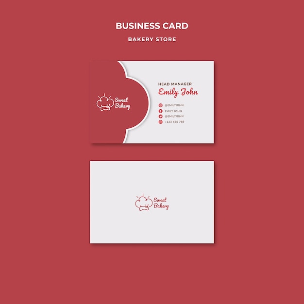 Bakery shop business card