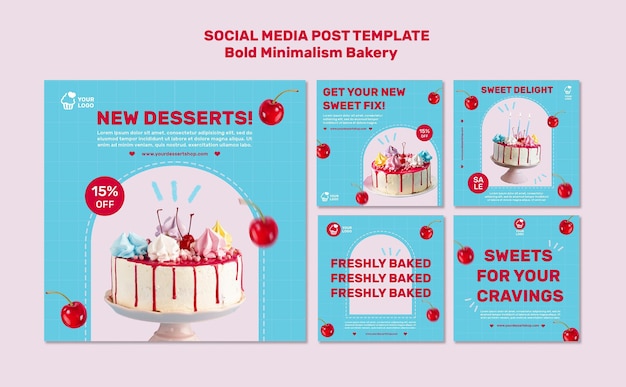 Free PSD bakery social media post template