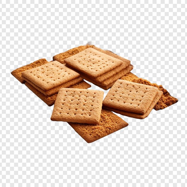 Baking sheet with graham crackers isolated on transparent background