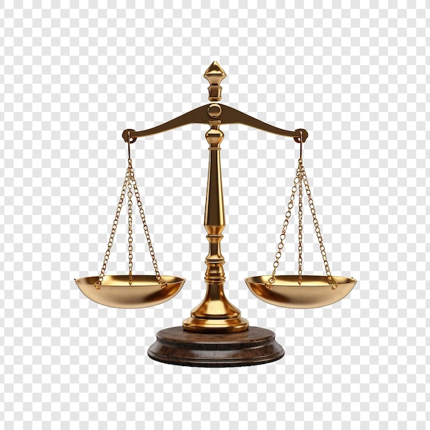 Balance scale isolated on transparent background