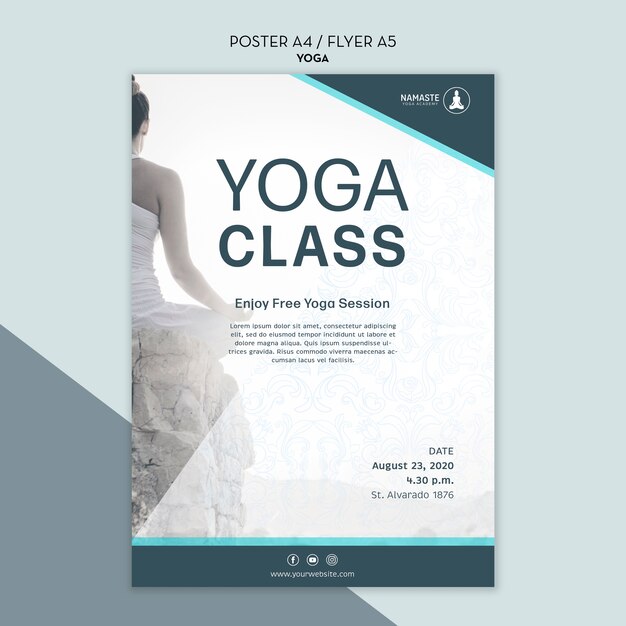 Balance your life yoga class poster template