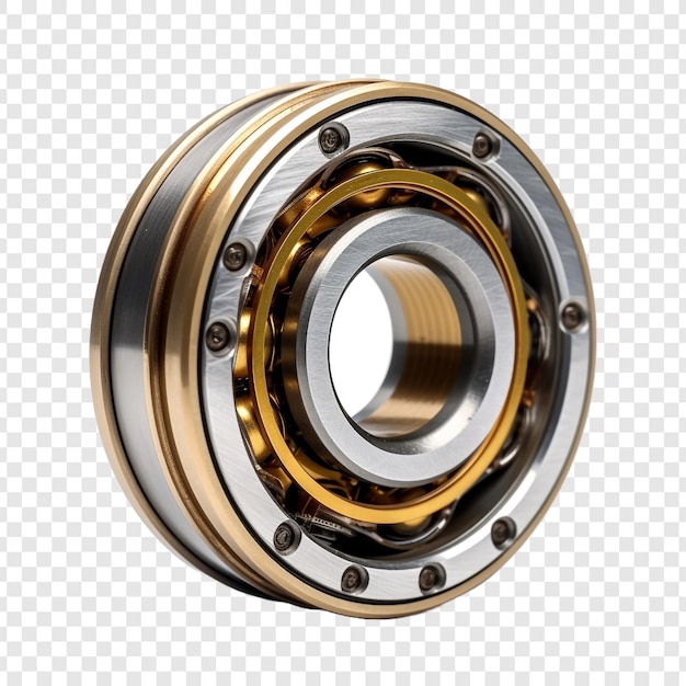 Free PSD ball bearing made of bronze with threads on the outside isolated on transparent background