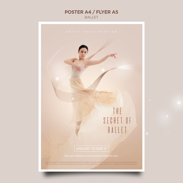 Free PSD ballerina concept flyer template