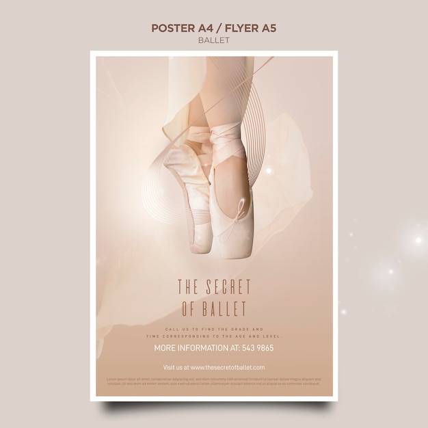 Free PSD ballerina concept flyer template