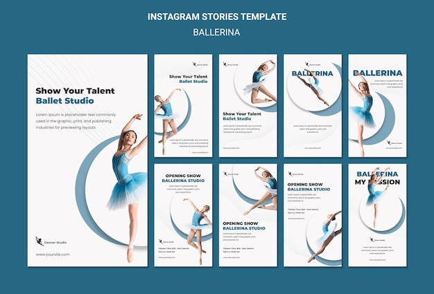 Free PSD ballerina instagram stories