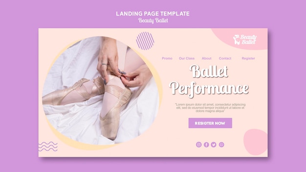 Free PSD ballet day banner template