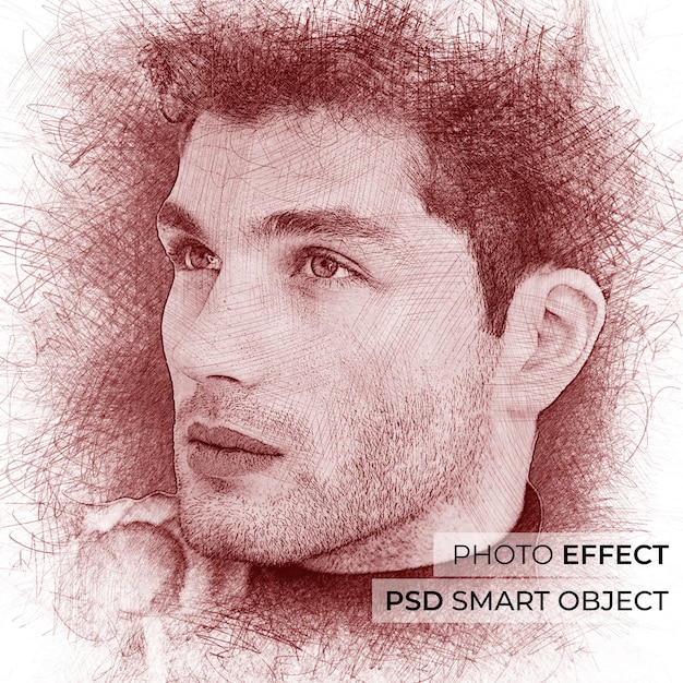 Free PSD ballpoint pen photo effect