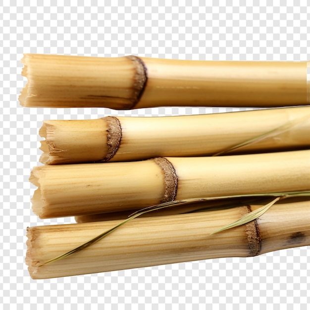 Free PSD bamboo sticks used for skewering food with selective isolated on transparent background