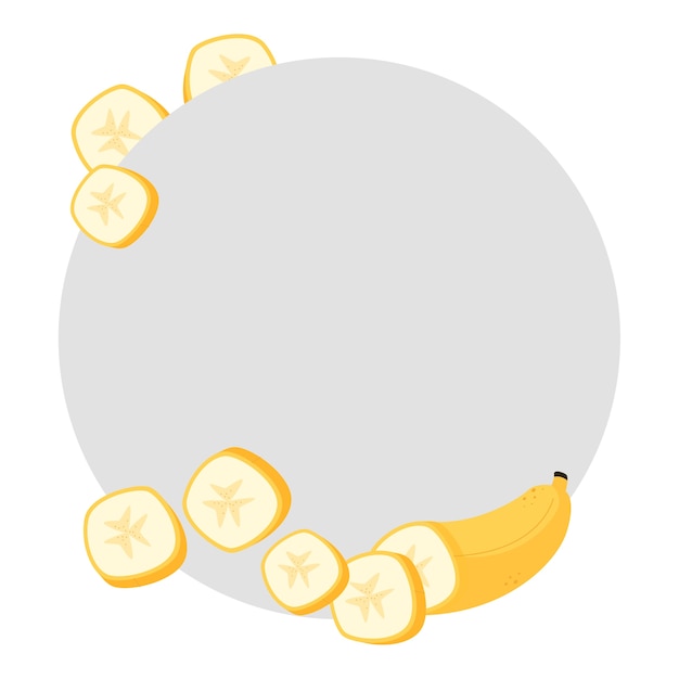 Free PSD banana frame illustration isolated