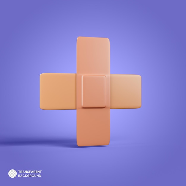 Free PSD band aid icon isolated 3d render illustration