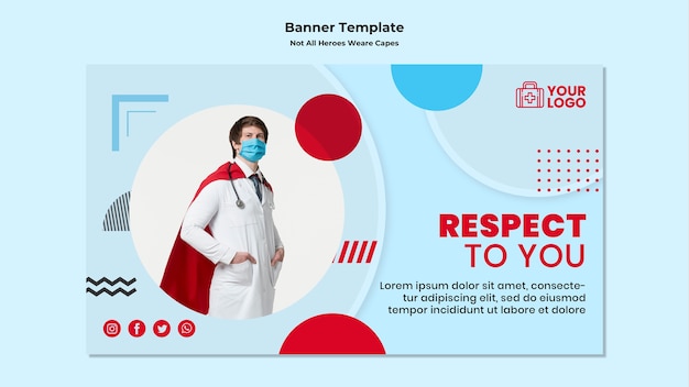 Free PSD banner not all heroes wear capes template