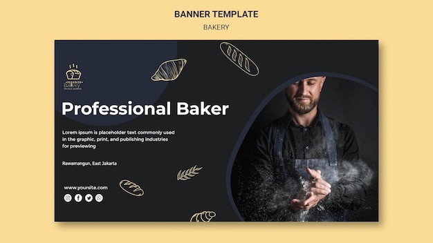 Free PSD banner bakery ad template