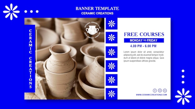 Free PSD banner ceramic creations ad template