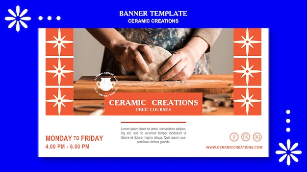 Free PSD banner ceramic creations template