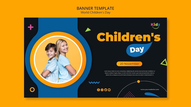 Free PSD banner children's day ad template