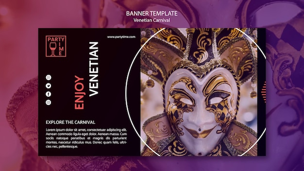 Banner concept for ventian carnival template