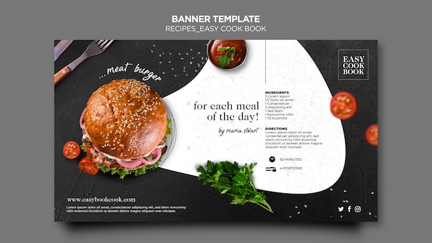 Free PSD banner cook book template