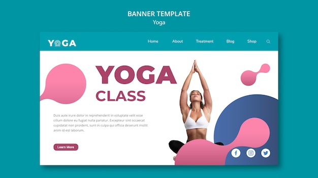 Free PSD banner design yoga class