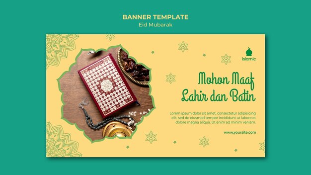 Free PSD banner for eid mubarak