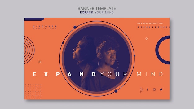 Free PSD banner expand your mind template