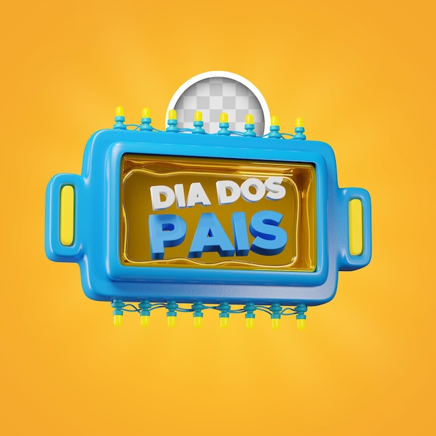 Free PSD banner father day dia dos pais 3d illustration