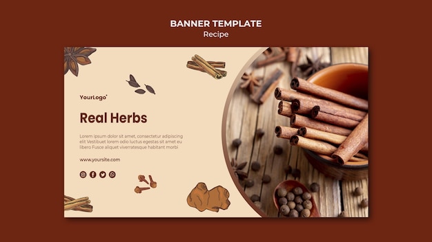 Free PSD banner herbs and spices template