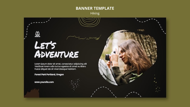 Free PSD banner hiking ad template