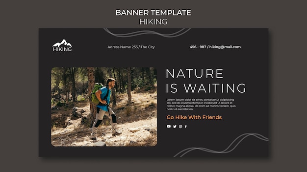 Free PSD banner hiking ad template