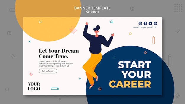 Free PSD banner hiring announcement template