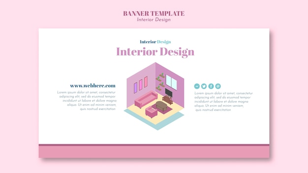 Free PSD banner interior design template