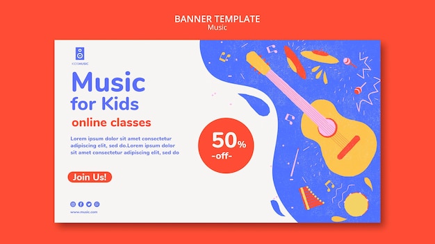 Banner kids music platform template