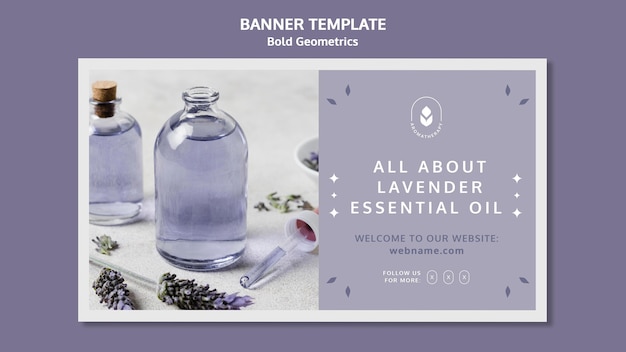 Free PSD banner lavender oil template